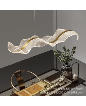 Creative Wave Ribbon Tea Room Pendant Front Desk Spiritual Light Zen Feng Shui Decoration Dining Room Acrylic Pendant