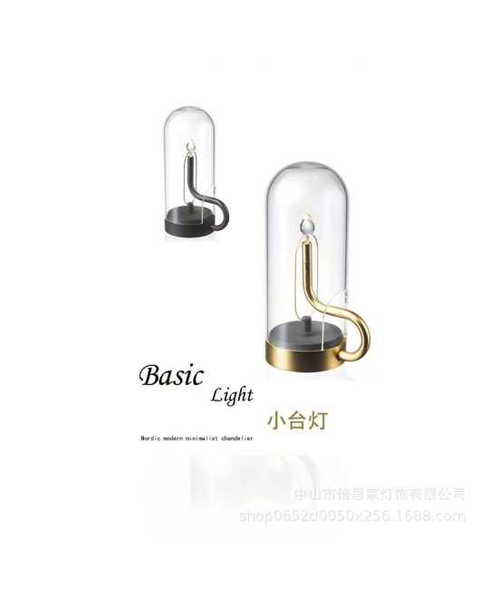 Cross border retro restaurant bar night light designer USB charging candle flame droplet table lamp