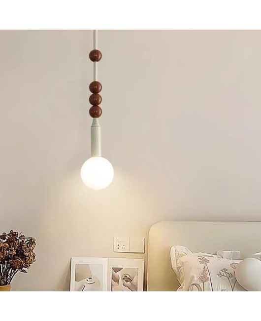 Beisijia Nordic Modern Cream Wind Glass Ball Pendant Tea Shop Clear Bar Restaurant Bedroom Bedhead Pendant Light