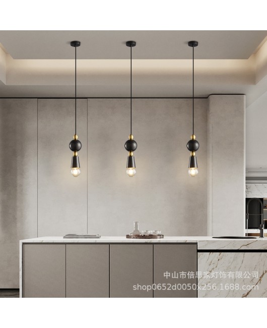 Nordic minimalist modern glass round pendant light, milk tea shop, clean bar restaurant pendant light, designer bedroom bedside pendant light