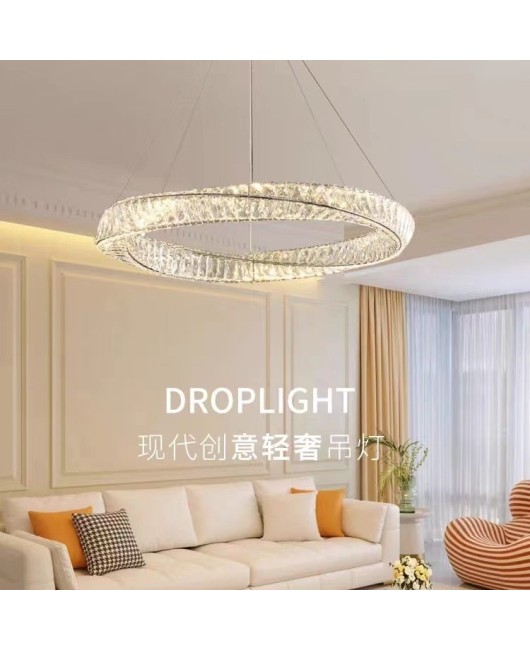 Three dimensional new lighting fixtures, living room crystal chandelier, light luxury main light, modern simple and atmospheric bedroom chandelier