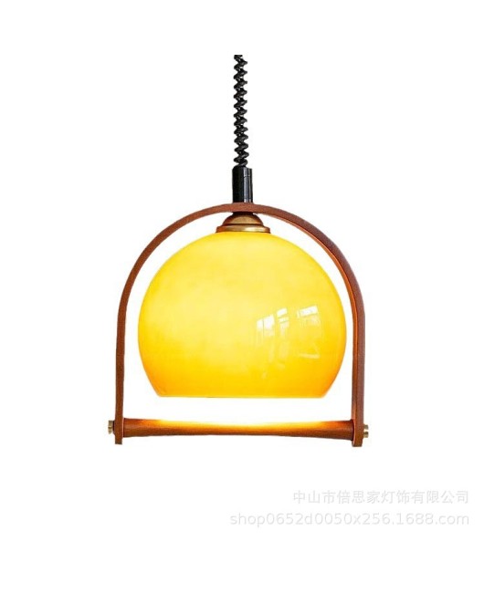 Beisijia Japanese style solid wood with a quiet and retro style, retractable island table, dining room, bar counter, bedside, antique restaurant pendant light