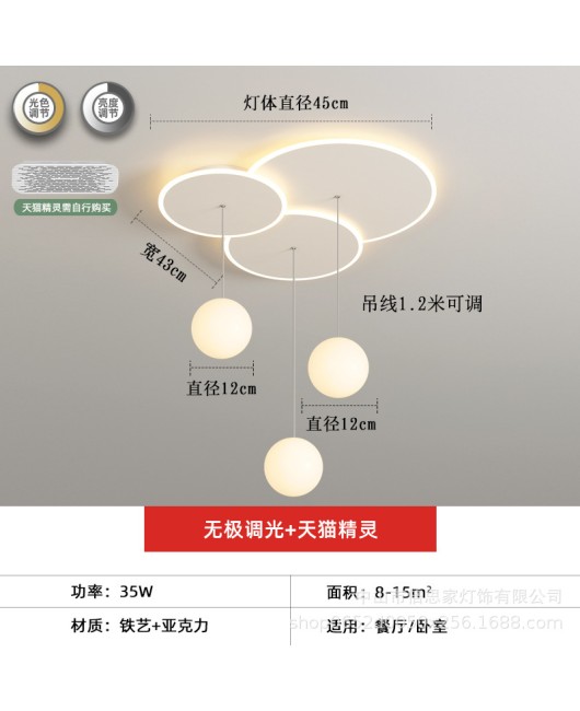 Modern and minimalist 2023 new Nordic circular dining table dining room light creative living room bedroom lighting dining room pendant light