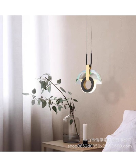 New Nordic Italian designer colored glass bedroom headboard dining bar decoration pendant light