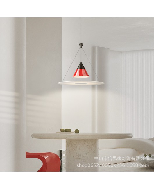 Full spectrum red flying saucer Italian designer minimalist Nordic island counter pendant light bedroom restaurant creative light