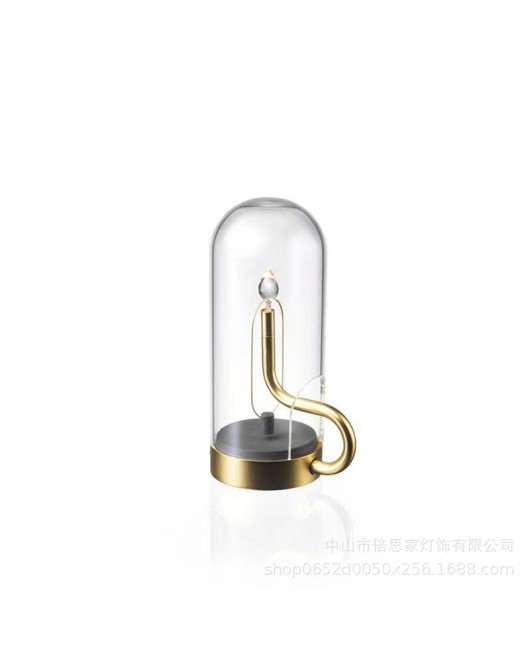 Cross border retro restaurant bar night light designer USB charging candle flame droplet table lamp