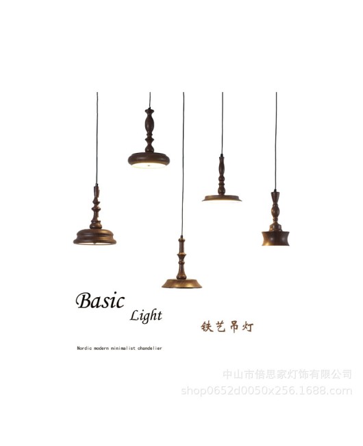 New Japanese style retro homestay walnut colored bedroom bedside pendant light in ancient Shanghai western-style restaurant pendant light