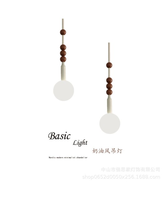 Beisijia Nordic Modern Cream Wind Glass Ball Pendant Tea Shop Clear Bar Restaurant Bedroom Bedhead Pendant Light