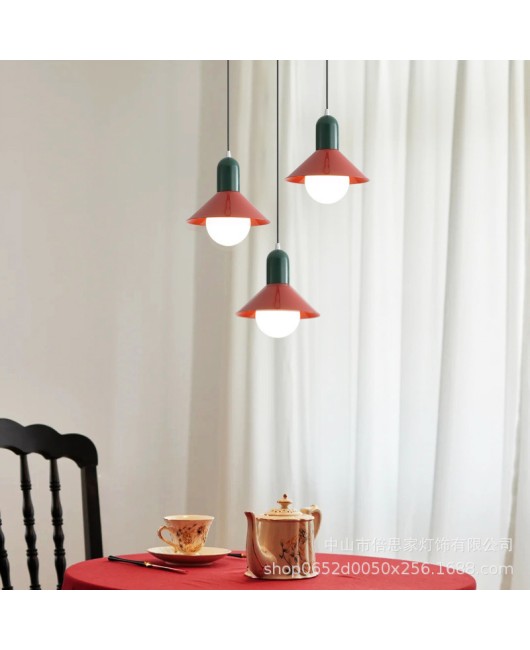 Cream style restaurant LED pendant light French minimalist dining table bar UFO light Wabi Sabi style bedroom bedside room light