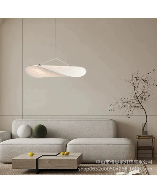 Japanese Wabi Sabi style minimalist silk fabric bedroom light designer homestay restaurant pendant light Nordic art pendant light