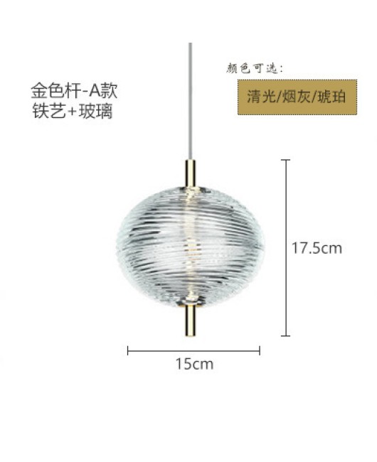 Italian single head restaurant pendant light combination model room staircase villa personalized glass bar counter bedside small pendant light