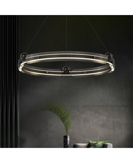 2023 all copper modern minimalist dining table, minimalist dining room pendant light, long strip high-end pendant light fixture