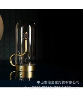 Cross border retro restaurant bar night light designer USB charging candle flame droplet table lamp