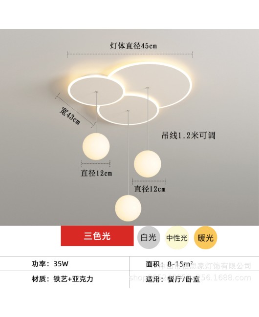 Modern and minimalist 2023 new Nordic circular dining table dining room light creative living room bedroom lighting dining room pendant light