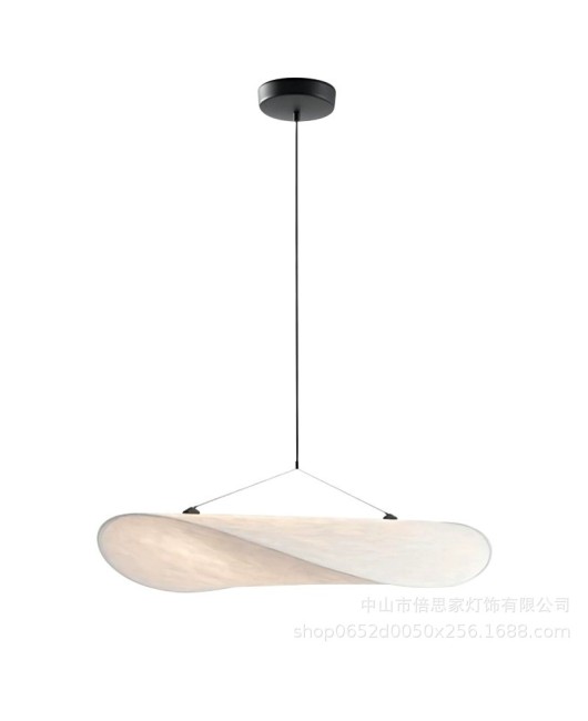 Japanese Wabi Sabi style minimalist silk fabric bedroom light designer homestay restaurant pendant light Nordic art pendant light