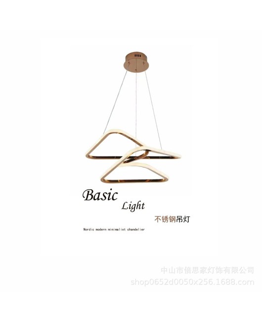 Beisijia Stainless Steel Nordic Minimalist Light Luxury Living Room, Dining Room, Bedroom, Living Room, Study, Designer's Line Pendant Lamp