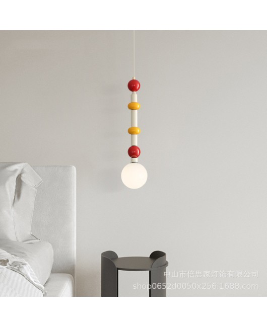 Beisijia Feisi Color Bedroom Medieval Color Macaron Pendant Lamp Bedhead Children's Room Model Room Atmosphere Light