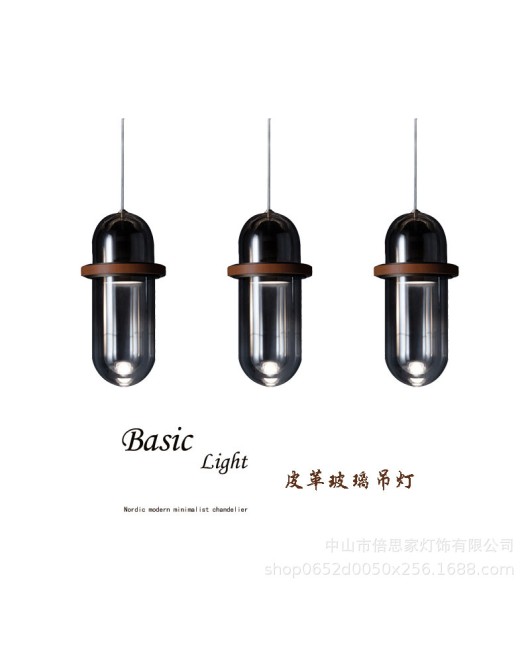 Beisijia Modern Simple Luxury Glass Leather Bedroom Bedhead Bar Bar Cafe Model Room Designer Pendant Light