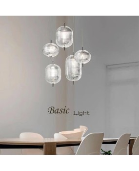 Italian single head restaurant pendant light combination model room staircase villa personalized glass bar counter bedside small pendant light