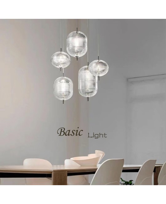 Italian single head restaurant pendant light combination model room staircase villa personalized glass bar counter bedside small pendant light