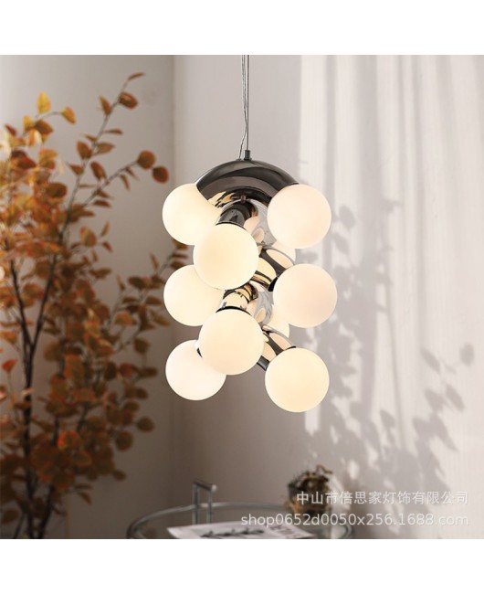 Nordic minimalist creative stainless steel grape retro homestay ins style bedroom dining room living room small pendant light wall lamp