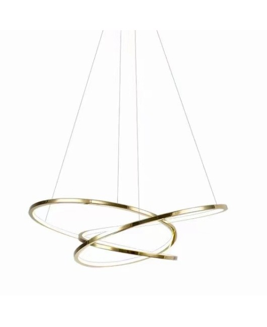 Modern minimalist high-end designer stainless steel art loop bedroom dining room pendant light minimalist energy-saving