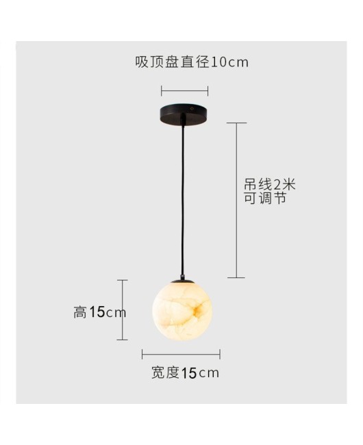 Light luxury Spanish marble all copper homestay hotel engineering restaurant bedroom corridor balcony bedroom bedside pendant light