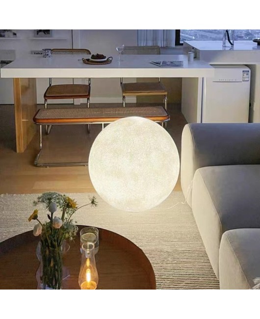 Nordic Creative Showcase Art Restaurant Internet Celebrity Sphere Planet Atmosphere Moon Resin Pendant Lamp Outdoor