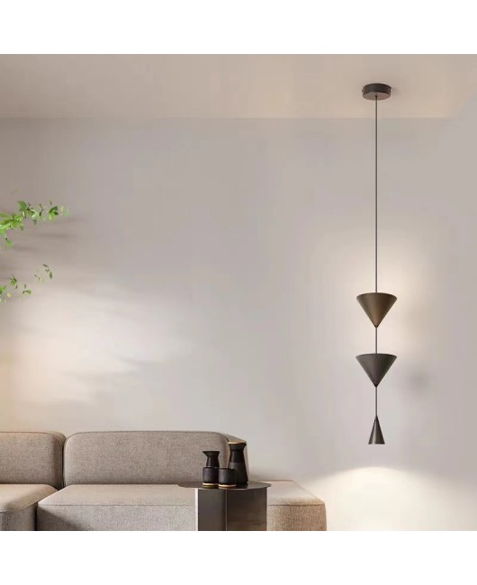 Nordic Creative Minimalist Designer Bedroom Bedhead Corridor Bar Corner Cone Minimalist Small Pendant Light