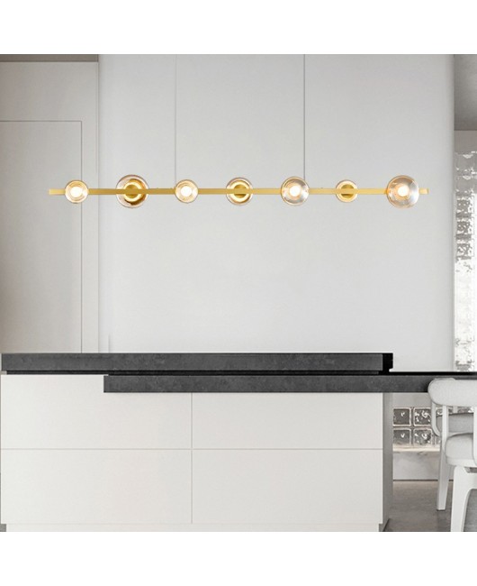 Modern minimalist restaurant chandelier, post-modern minimalist LED long office, Nordic straight bar counter