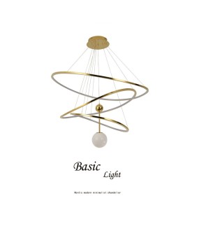 Light luxury living room pendant light, modern minimalist high-end designer, stainless steel parachute, artistic lines, bedroom dining room light