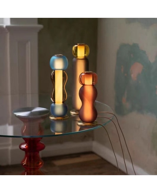 Nordic minimalist colored glass bedside pendant light, living room, bedroom, dining room designer combination decorative pendant light