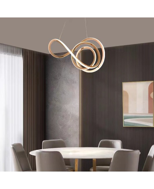 Nordic modern minimalist high-end designer stainless steel artistic note lines bedroom living room dining room pendant light