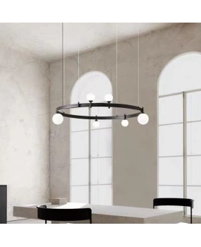 Modern minimalist restaurant chandelier, post-modern minimalist LED long office, Nordic straight bar counter