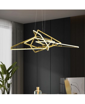 Postmodern restaurant bar counter pendant light stainless steel LED geometric irregular minimalist luxury living room bedroom Nordic lighting fixtures