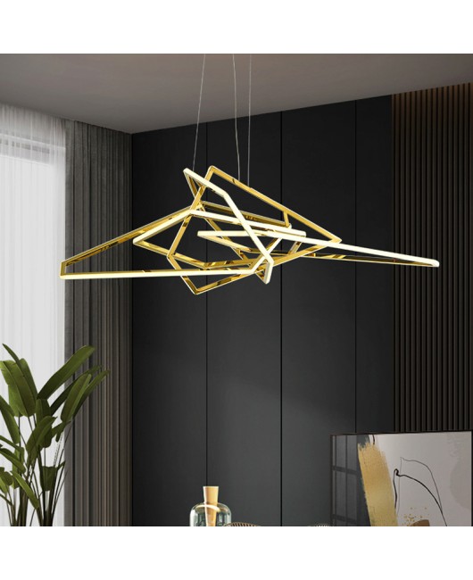 Postmodern restaurant bar counter pendant light stainless steel LED geometric irregular minimalist luxury living room bedroom Nordic lighting fixtures