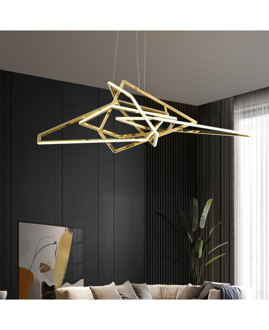 Postmodern restaurant bar counter pendant light stainless steel LED geometric irregular minimalist luxury living room bedroom Nordic lighting fixtures