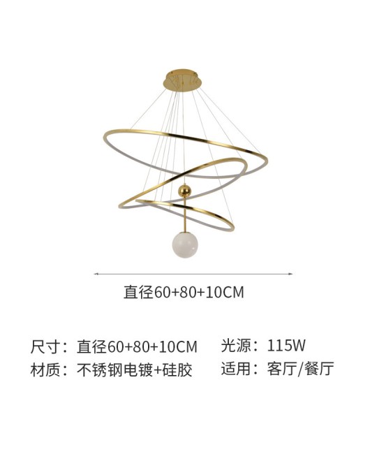 Light luxury living room pendant light, modern minimalist high-end designer, stainless steel parachute, artistic lines, bedroom dining room light