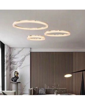 Nordic designer modern minimalist bedroom hall light luxury Italian minimalist lamp restaurant circular pendant light