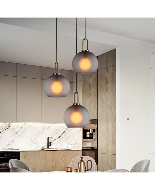 Nordic minimalist modern glass round pendant light, milk tea shop, clean bar restaurant pendant light, designer bedroom bedside pendant light