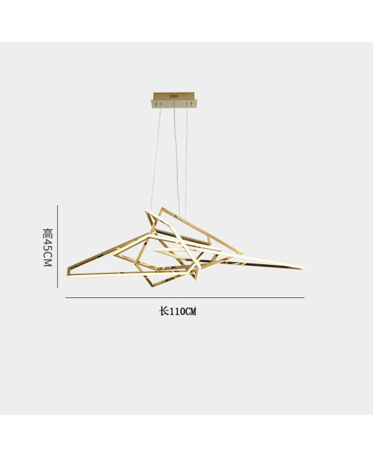 Postmodern restaurant bar counter pendant light stainless steel LED geometric irregular minimalist luxury living room bedroom Nordic lighting fixtures