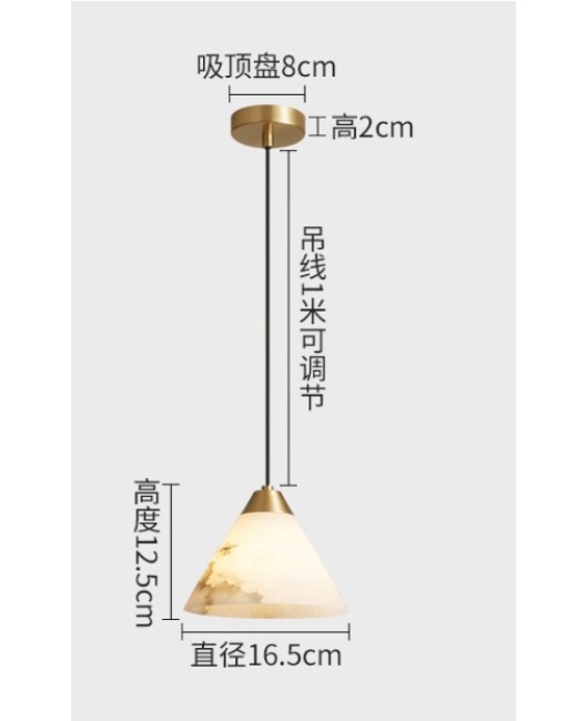 Light luxury Spanish marble all copper homestay hotel engineering restaurant bedroom corridor balcony bedroom bedside pendant light