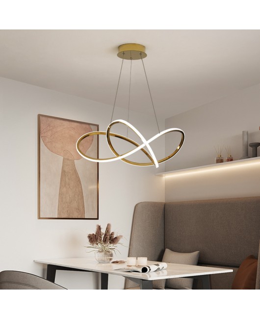 Clover light luxury living room pendant light, modern minimalist high-end designer, stainless steel artistic lines, bedroom dining room light