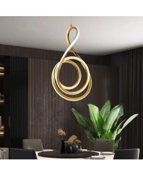 Nordic modern minimalist high-end designer stainless steel artistic note lines bedroom living room dining room pendant light