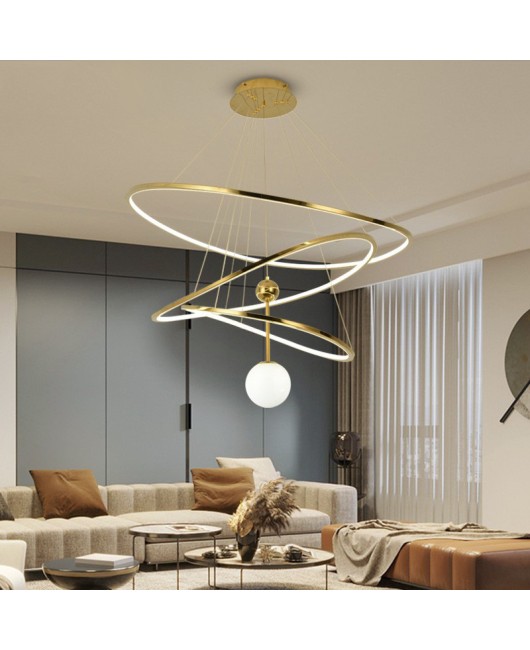 Light luxury living room pendant light, modern minimalist high-end designer, stainless steel parachute, artistic lines, bedroom dining room light