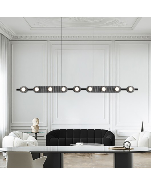 Modern minimalist restaurant chandelier, post-modern minimalist LED long office, Nordic straight bar counter