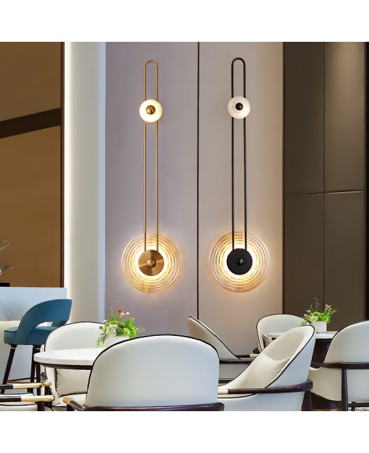 Light luxury minimalist long wall lamp creative living room background wall restaurant sales department corridor model room bedside long wall lamp