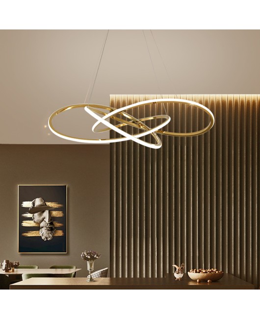 Four leaf clover light luxury living room pendant light, modern minimalist high-end designer stainless steel artistic lines bedroom dining room light