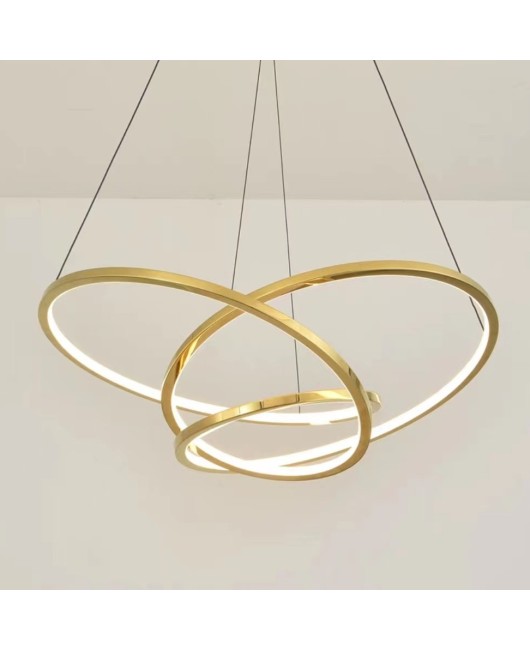 Modern minimalist high-end designer stainless steel art loop bedroom dining room pendant light minimalist energy-saving