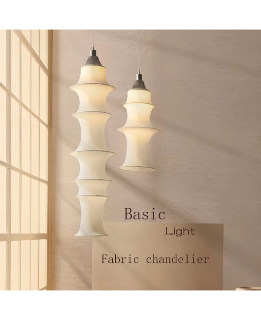 Nordic minimalist bamboo fabric pendant light floor lamp Japanese wabi sabi style elastic fabric pendant light elastic fabric floor lamp